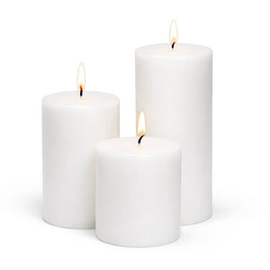 Richland Pillar Candles 4"x4", 4"x6" & 4"x9 White Set of 18