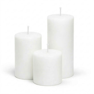 Richland Pillar Candles 4"x4", 4"x6" & 4"x9 White Set of 18