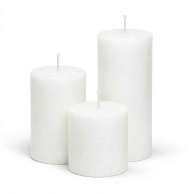 Richland Pillar Candles 4"x4", 4"x6" & 4"x9 White Set of 18