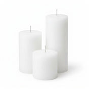Richland Pillar Candles 4"x4", 4"x6" & 4"x9 White Set of 3 - thumbnail number 1