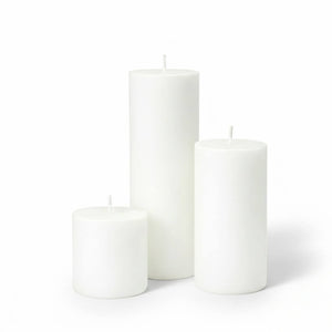 Richland Pillar Candles 3"x3", 3"x6" & 3"x9" White Set of 36