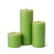 Richland Pillar Candles 3"x3", 3"x6" & 3"x9" Green Set of 18 - thumbnail number 2