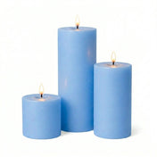 Richland Pillar Candles 3"x3", 3"x6" & 3"x9" Light Blue Set of 3 - thumbnail number 2