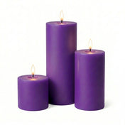 Richland Pillar Candles 3"x3", 3"x6" & 3"x9" Purple Set of 12 - thumbnail number 2