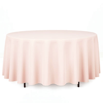 Premium Polyester Round Tablecloth 108" - 220GSM - Blush - By TCF Linen