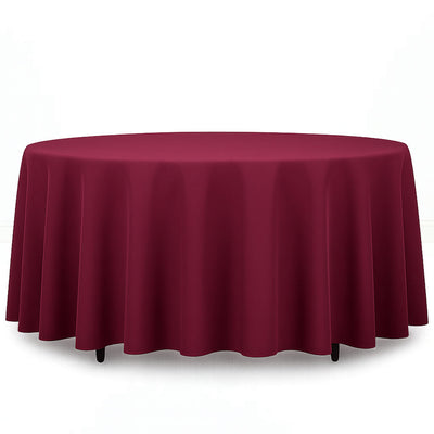 Premium Polyester Round Tablecloth 108" - 220GSM - Burgundy - By TCF Linen