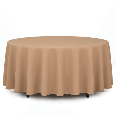 Premium Polyester Round Tablecloth 108" - 220GSM - Nude - By TCF Linen