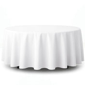 Premium Polyester Round Tablecloth 108" - 220GSM - White - By TCF Linen - thumbnail number 1