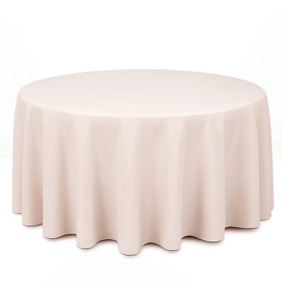 Premium Polyester Round Tablecloth 120" - 220GSM - Blush - By TCF Linen - thumbnail number 1