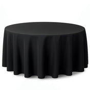 Premium Polyester Round Tablecloth 120" - 220GSM - Black - By TCF Linen - thumbnail number 1