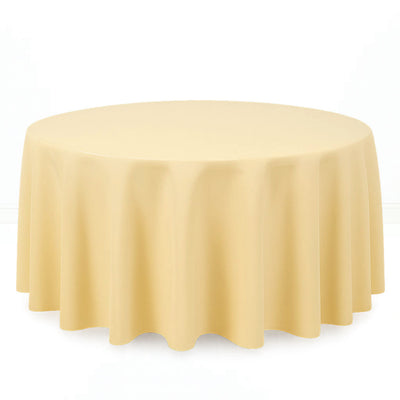 Premium Polyester Round Tablecloth 120" - 220GSM - Champagne - By TCF Linen - thumbnail number 1