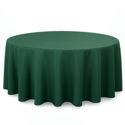 Premium Polyester Round Tablecloth 120" - 220GSM - Hunter Emerald Green - By TCF Linen - thumbnail number 1