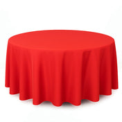Premium Polyester Round Tablecloth 120" - 220GSM - Red - By TCF Linen - thumbnail number 1