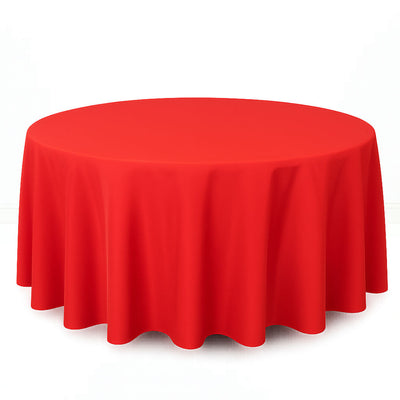 Premium Polyester Round Tablecloth 120" - 220GSM - Red - By TCF Linen - thumbnail number 1