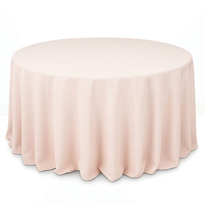 Premium Polyester Round Tablecloth 132" - 220GSM - Blush - By TCF Linen - thumbnail number 1