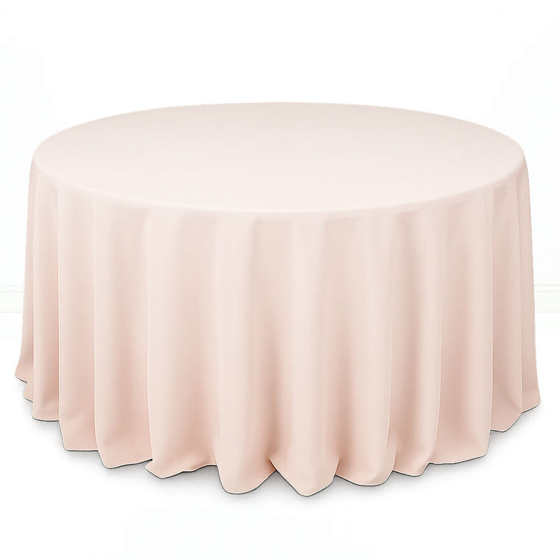 Premium Polyester Round Tablecloth 132" - 220GSM - Blush - By TCF Linen - thumbnail number 1