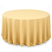 Premium Polyester Round Tablecloth 132" - 220GSM - Champagne - By TCF Linen - thumbnail number 1