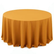 Premium Polyester Round Tablecloth 132" - 220GSM - Gold - By TCF Linen - thumbnail number 1