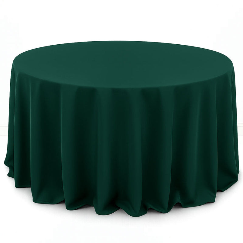 Premium Polyester Round Tablecloth 132" - 220GSM - Hunter Emerald Green - By TCF Linen - thumbnail number 1