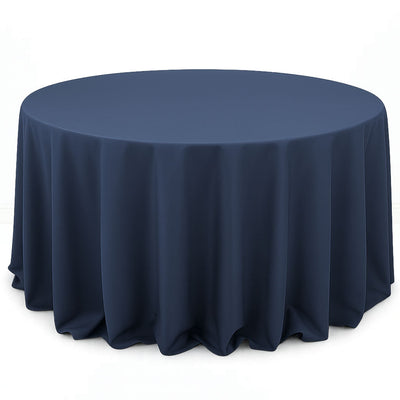 Premium Polyester Round Tablecloth 132" - 220GSM - Navy Blue - By TCF Linen - thumbnail number 1