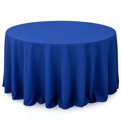 Premium Polyester Round Tablecloth 132" - 220GSM - Royal Blue - By TCF Linen - thumbnail number 1
