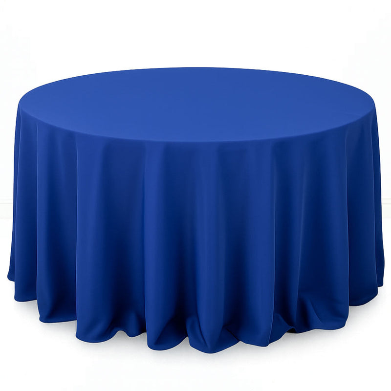 Premium Polyester Round Tablecloth 132" - 220GSM - Royal Blue - By TCF Linen - thumbnail number 1