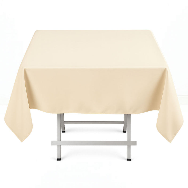 Premium Polyester Square Tablecloth 54"x54" - 220GSM - Beige - By TCF Linen - thumbnail number 1