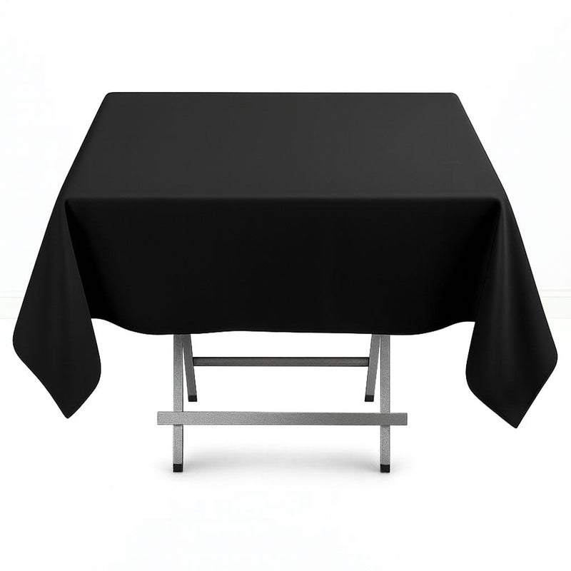 Premium Polyester Square Tablecloth 54"x54" - 220GSM - Black - By TCF Linen - thumbnail number 1