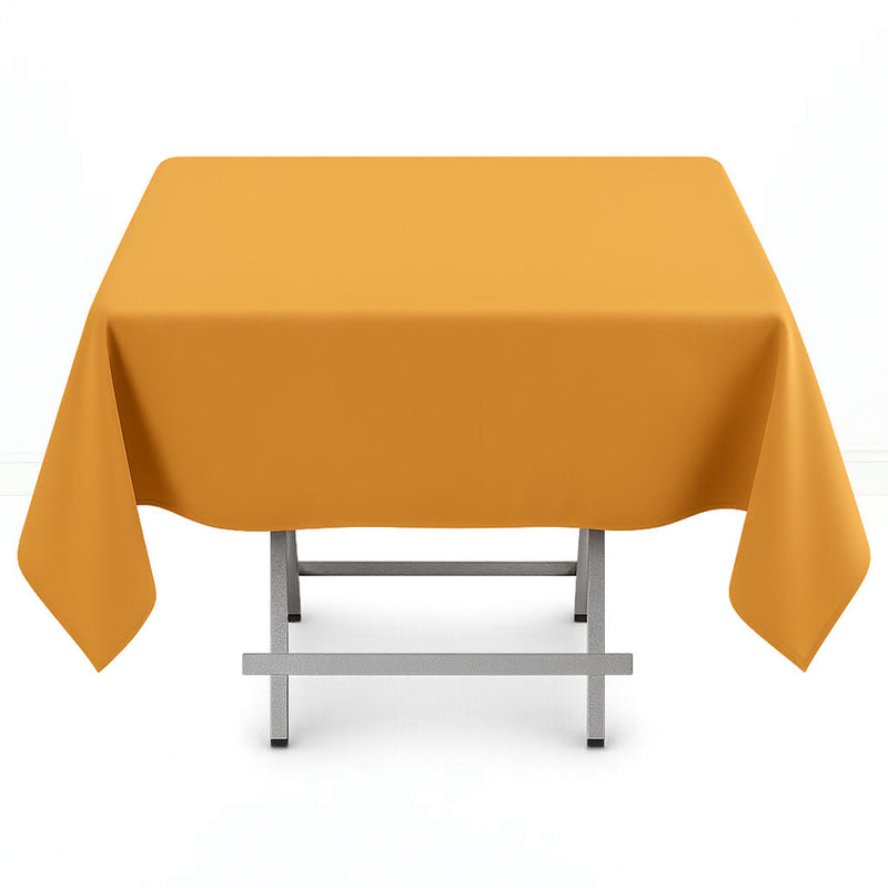 Premium Polyester Square Tablecloth 54"x54" - 220GSM - Gold - By TCF Linen - thumbnail number 1