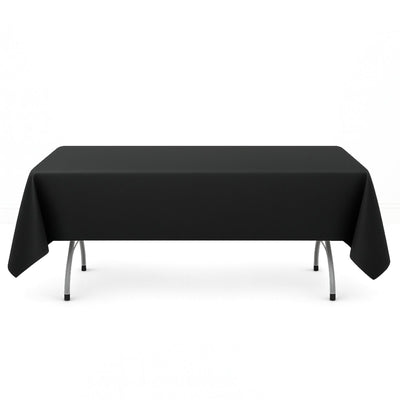 Premium Polyester Rectangle Tablecloth 54"x96" - 220GSM - Black - By TCF Linen