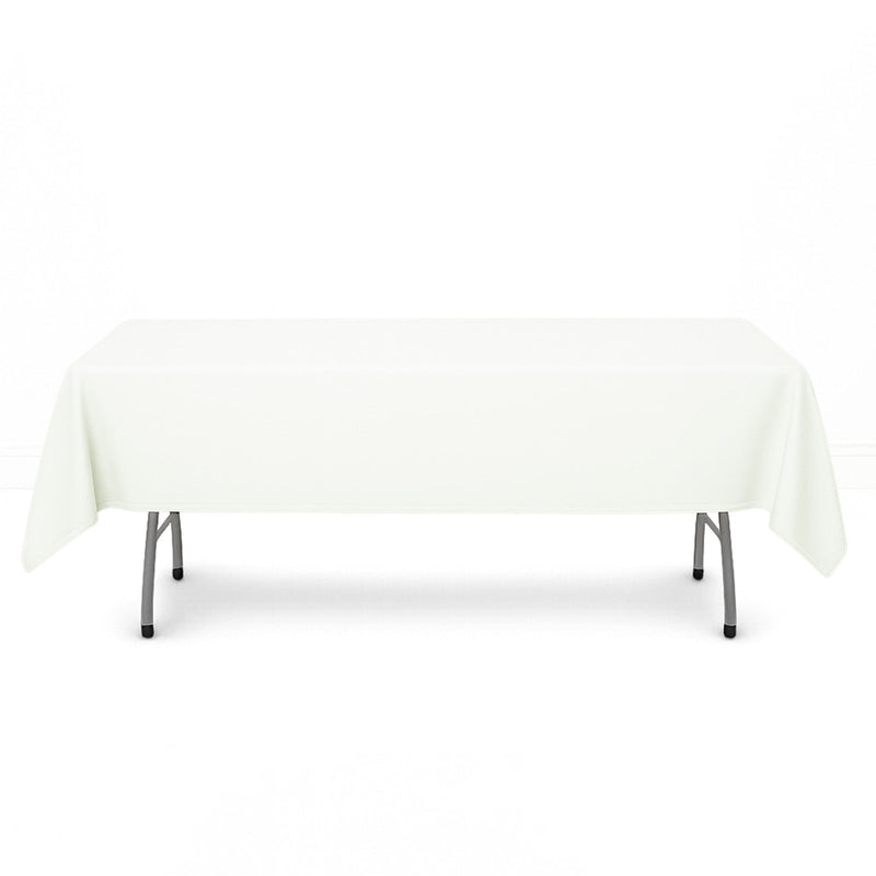 Premium Polyester Rectangle Tablecloth 54"x96" - 220GSM - Ivory - By TCF Linen - thumbnail number 1