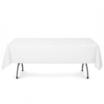 Premium Polyester Rectangle Tablecloth 54"x96" - 220GSM - White - By TCF Linen