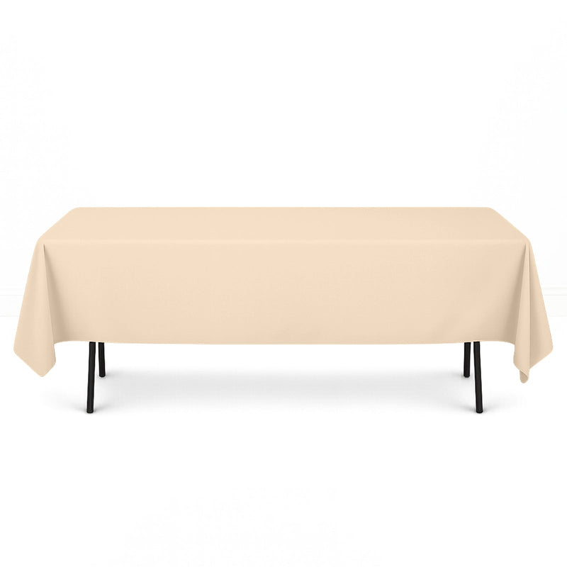 Premium Polyester Rectangle Tablecloth 60"x102" - 220GSM - Beige - By TCF Linen - thumbnail number 1