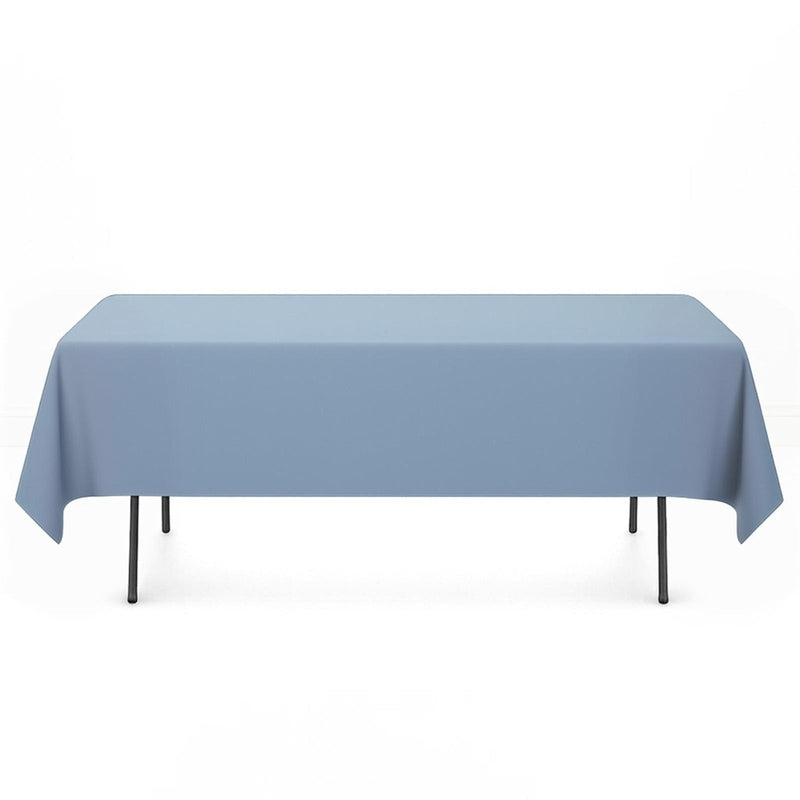 Premium Polyester Rectangle Tablecloth 60"x102" - 220GSM - Dusty Blue - By TCF Linen - thumbnail number 1