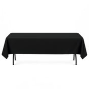 Premium Polyester Rectangle Tablecloth 60"x102" - 220GSM - Black - By TCF Linen - thumbnail number 1