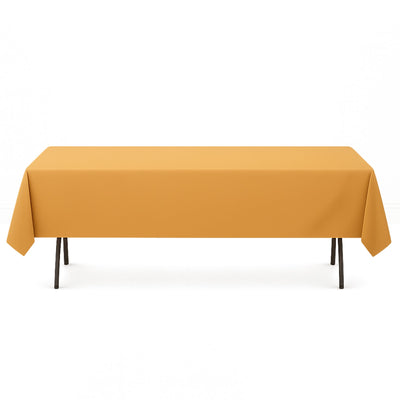 Premium Polyester Rectangle Tablecloth 60"x102" - 220GSM - Gold - By TCF Linen - thumbnail number 1