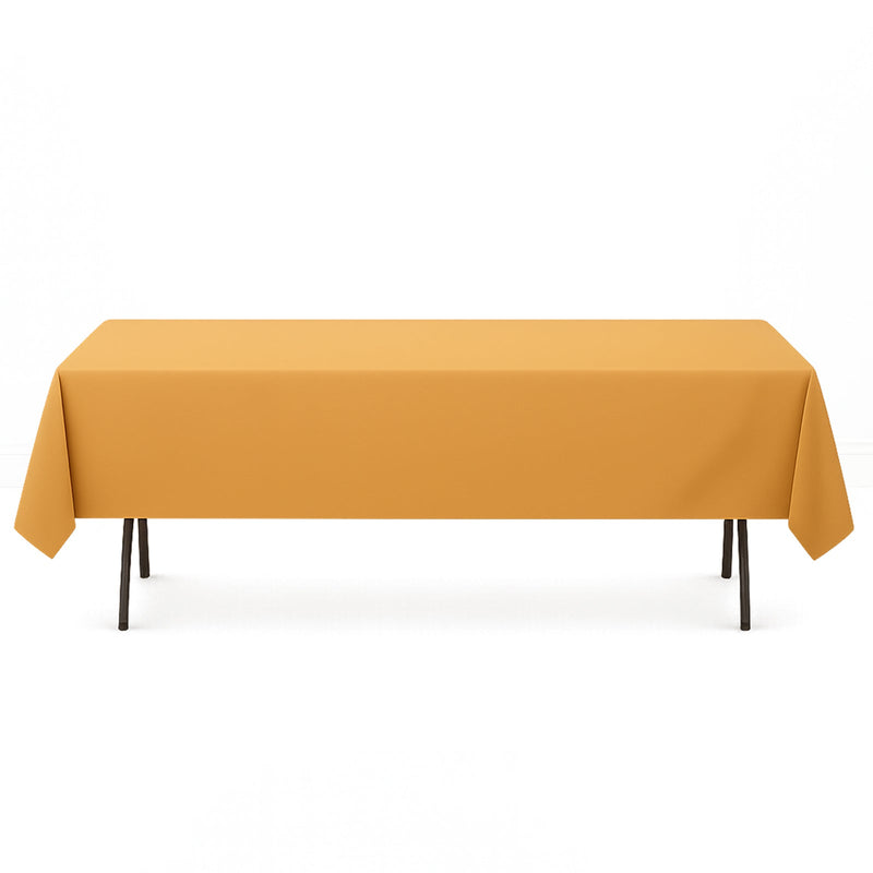 Premium Polyester Rectangle Tablecloth 60"x102" - 220GSM - Gold - By TCF Linen - thumbnail number 1