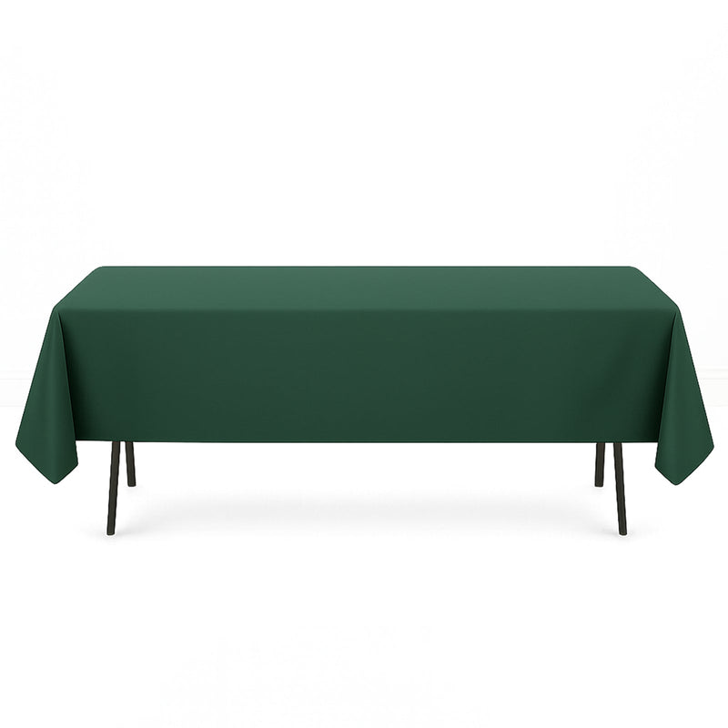 Premium Polyester Rectangle Tablecloth 60"x102" - 220GSM - Hunter Emerald Green - By TCF Linen - thumbnail number 1