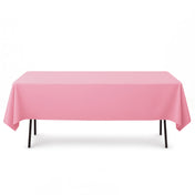 Premium Polyester Rectangle Tablecloth 60"x102" - 220GSM - Pink - By TCF Linen - thumbnail number 1