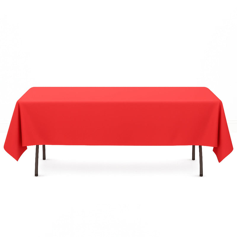 Premium Polyester Rectangle Tablecloth 60"x102" - 220GSM - Red - By TCF Linen - thumbnail number 1