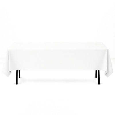 Premium Polyester Rectangle Tablecloth 60"x102" - 220GSM - White - By TCF Linen