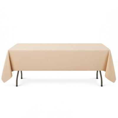 Premium Polyester Rectangle Tablecloth 60"x126" - 220GSM - Beige - By TCF Linen
