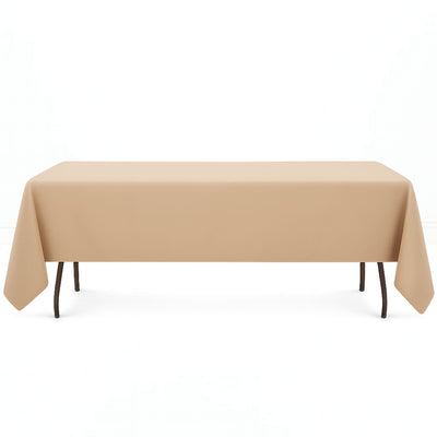 Premium Polyester Rectangle Tablecloth 60"x126" - 220GSM - Nude - By TCF Linen - thumbnail number 1