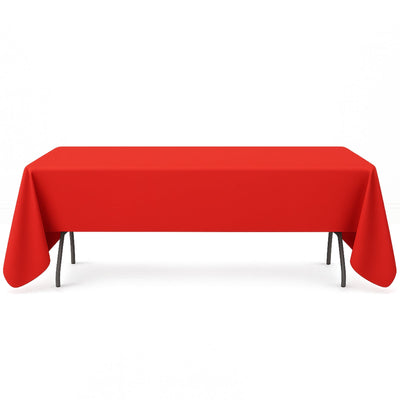 Premium Polyester Rectangle Tablecloth 60"x126" - 220GSM - Red - By TCF Linen - thumbnail number 1