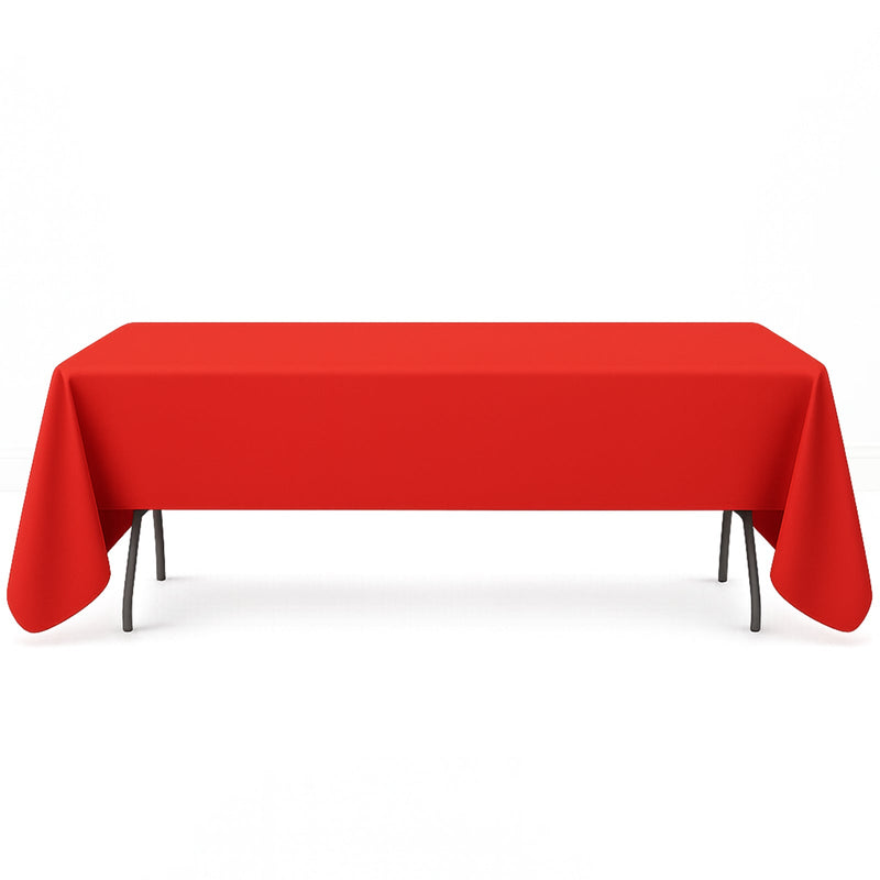 Premium Polyester Rectangle Tablecloth 60"x126" - 220GSM - Red - By TCF Linen - thumbnail number 1