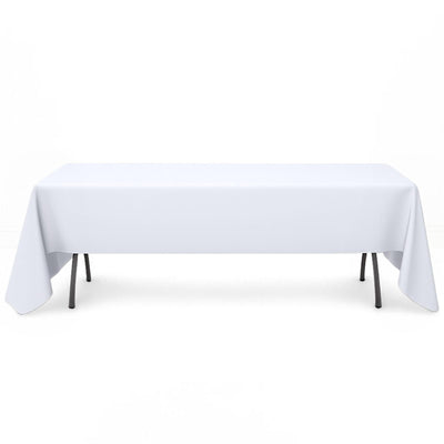 Premium Polyester Rectangle Tablecloth 60"x126" - 220GSM - White - By TCF Linen - thumbnail number 1