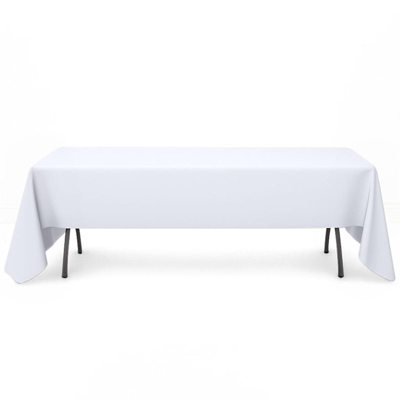 Premium Polyester Rectangle Tablecloth 60"x126" - 220GSM - White - By TCF Linen - thumbnail number 1
