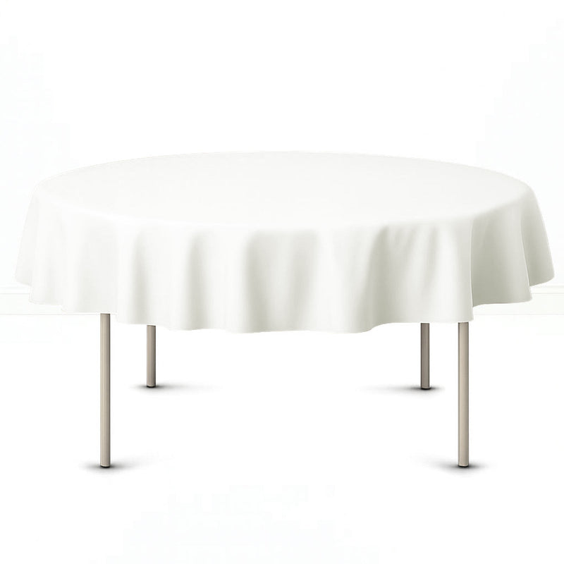 Premium Polyester Round Tablecloth 70" - 220GSM - Ivory - By TCF Linen - thumbnail number 1
