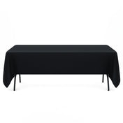 Premium Polyester Rectangle Tablecloth 72"x120" - 220GSM - Black - By TCF Linen - thumbnail number 1