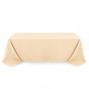 Premium Polyester Rectangle Tablecloth 90"x132" - 220GSM - Beige - By TCF Linen - thumbnail number 1
